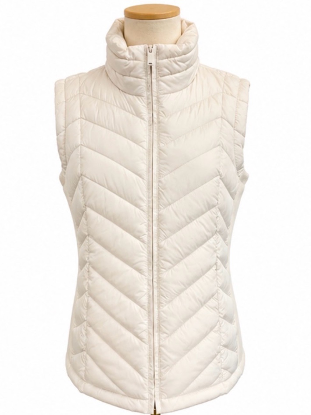 Calvin Klein NWT Chalk Off-White Quilted Puffer Vest Size S